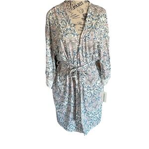 Women's Flora Nikrooz NWT Sleep Robe Tie Wrap Floral Boho Loungewear L Lace